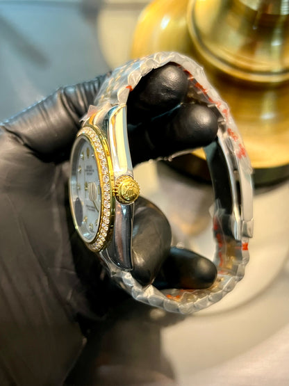 Two Tone Automatic White Stone Dial (Italian Grade)