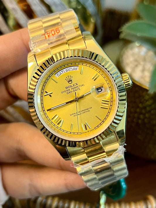 Golden Automatic Day & Date Golden Dial (Italian Grade)