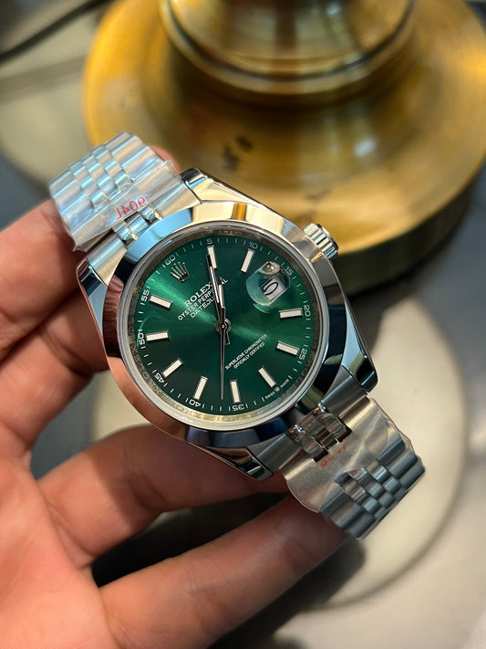 Silver Datejust Green Dial Automatic (Italian Made)