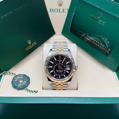 Two Tone Sky-Dweller With Black Dial Automatic