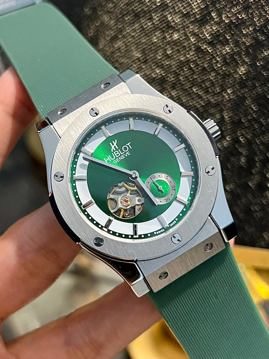 Green Side Pendulum Automatic Silicone Strap