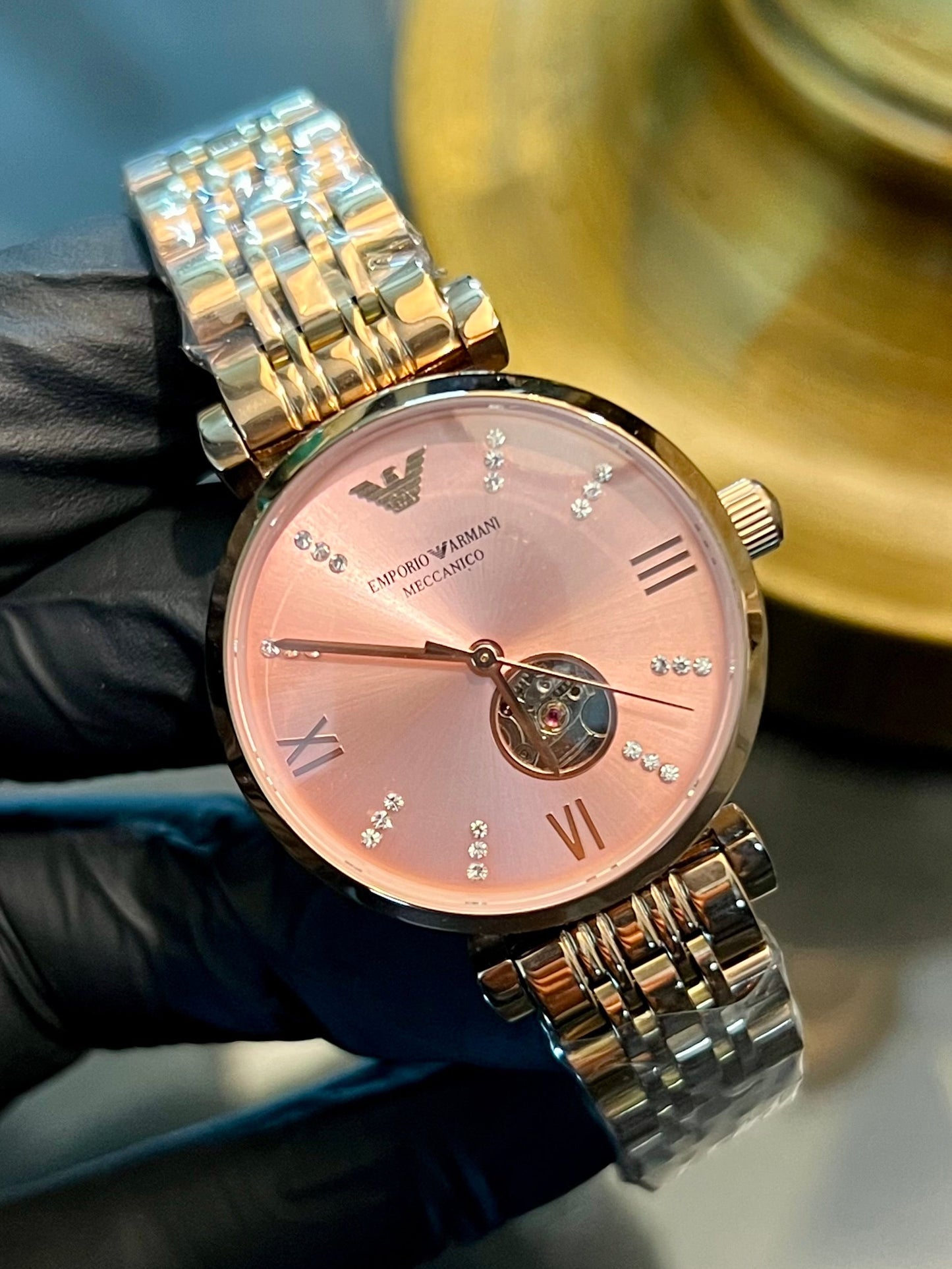 Emporio Armani Rose Gold Automatic Pink Dial