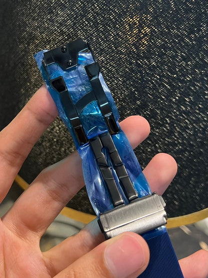 Blue Black Pendulum Automatic Silicone Strap