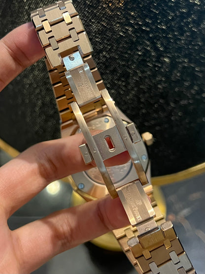 AP Rose Gold Moonphase Automatic White Dial