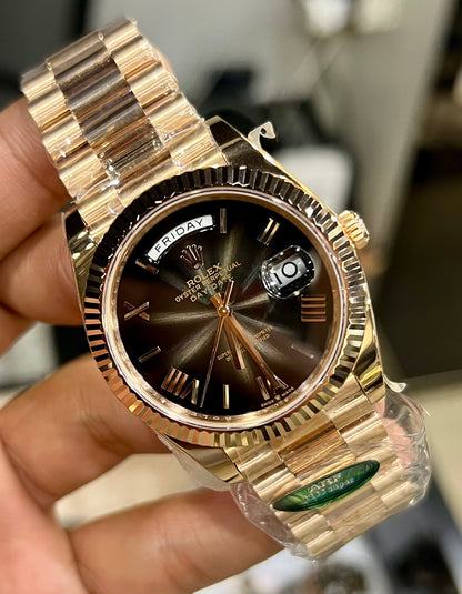 Rose Gold Day Date Smokey Dial