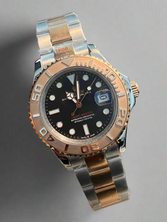 Yatch-Master Automatic Rose Gold Black Dial (Master Grade)