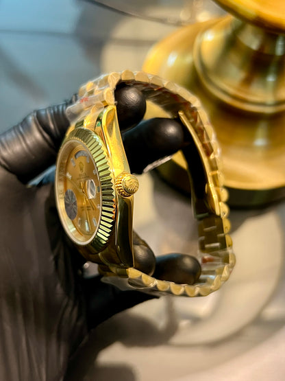 Golden Automatic Day & Date Golden Stone Dial (Italian Grade)