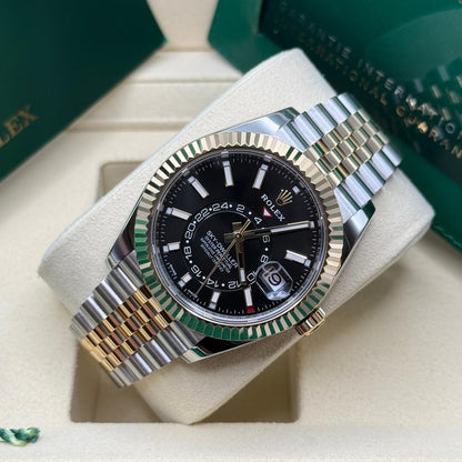 Two Tone Sky-Dweller With Black Dial Automatic