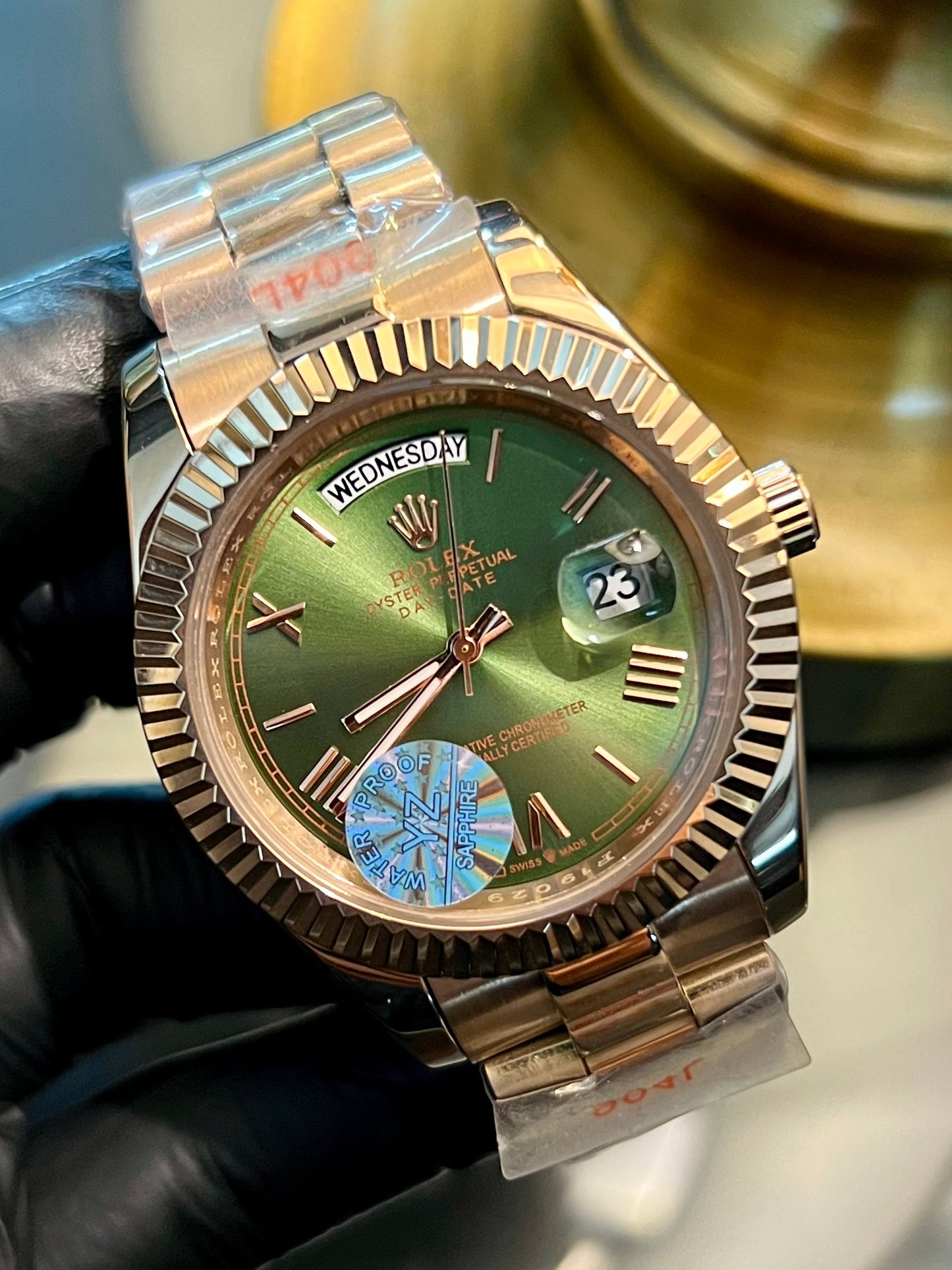 Rose Gold Automatic Day & Date Green Dial (Italian Grade)