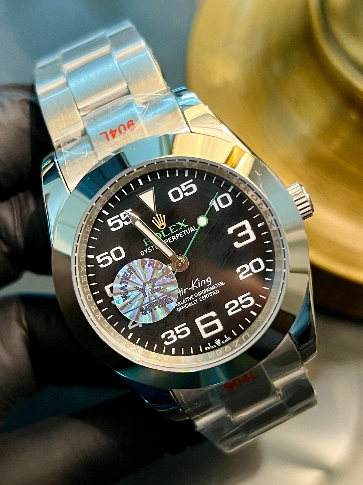 Silver Airking Automatic Black Dial (Italian Grade)