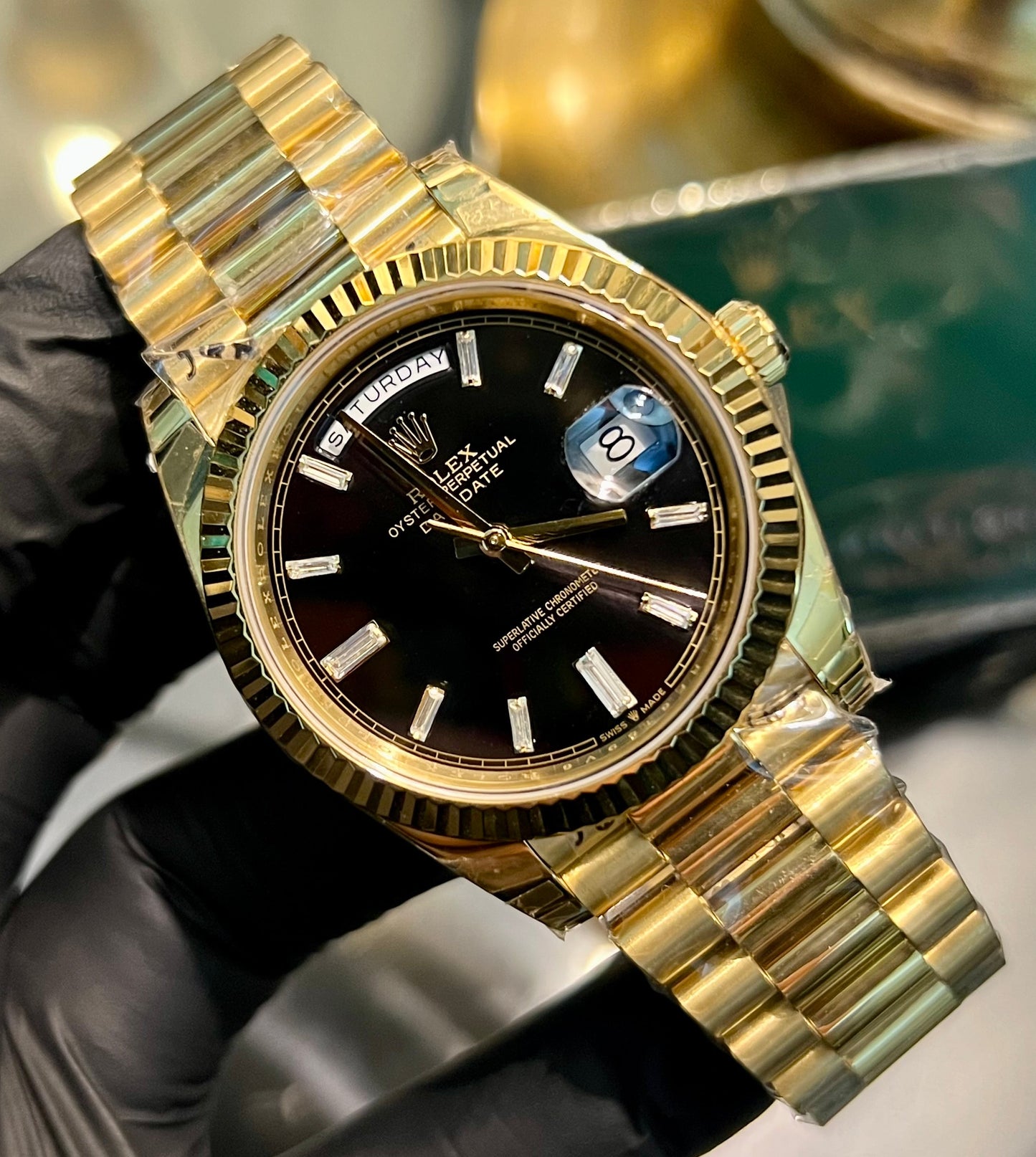 Golden Day Date Black Dial