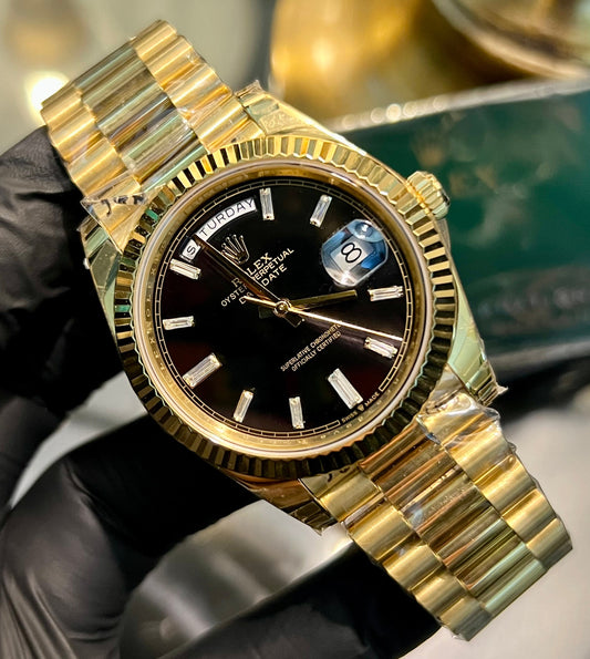 Golden Day Date Black Dial