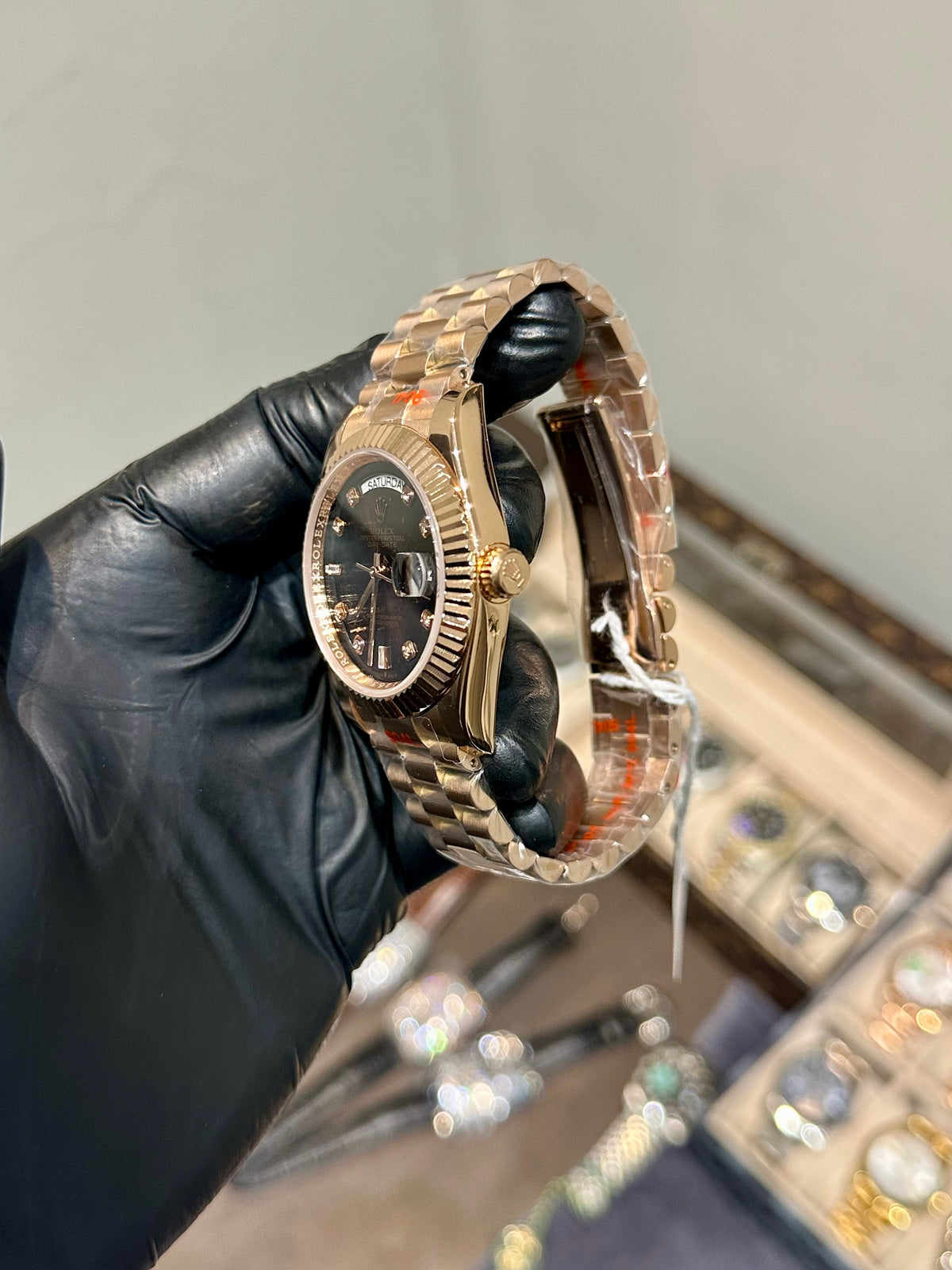 Rose Gold Chocolate Stone Dial (Mini Super Clone)
