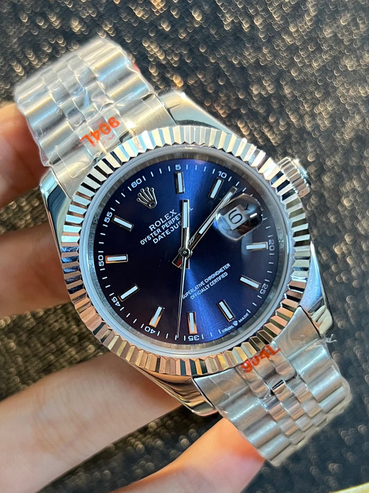 Silver Datejust With Blue Dial Automatic (Italian Grade)