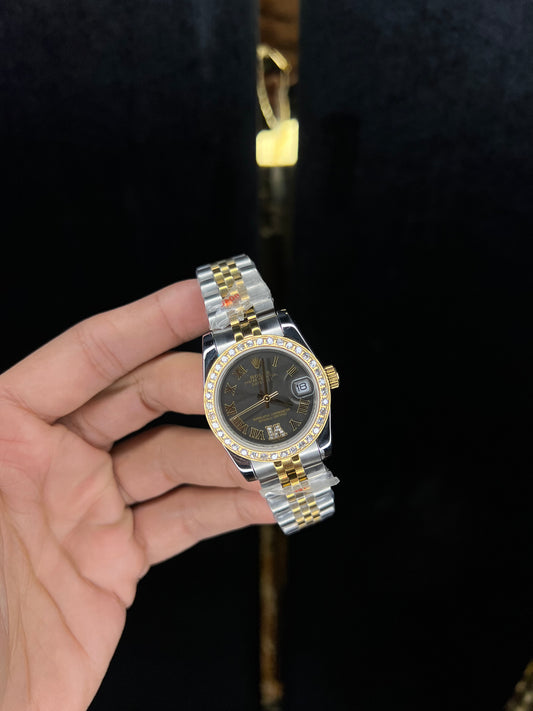 Ladies Two Tone Datejust Grey Stone Dial (Master Grade)