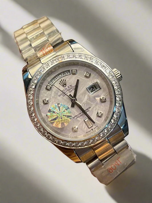 Silver Day&Date Marble Dial Automatic (Italian Made)