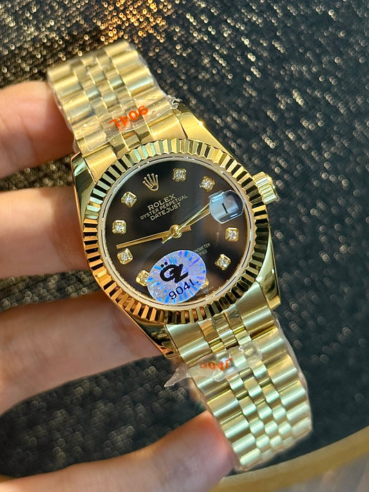 Ladies Golden With Black Dial Automatic