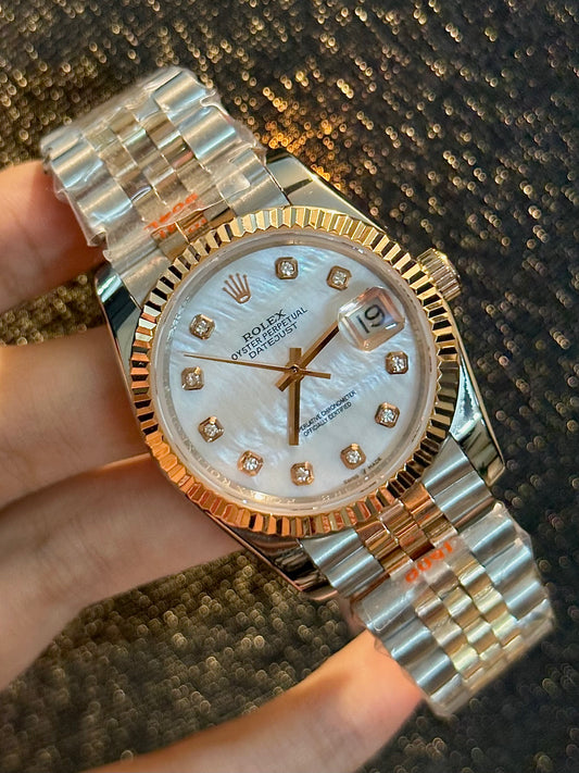 Ladies Two Tone With Marble Dial Automatic