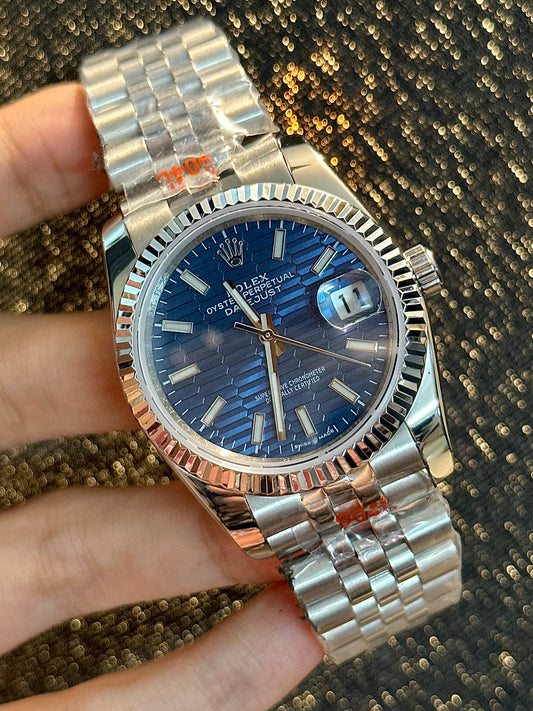 Silver With Blue Dial Automatic