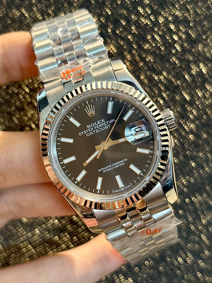 Silver With Black Dial Automatic