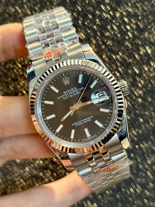 Silver With Black Dial Automatic
