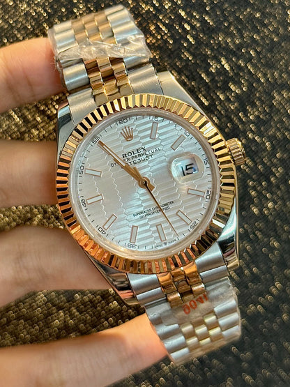 Rose Gold Two Tone White Dial Automatic