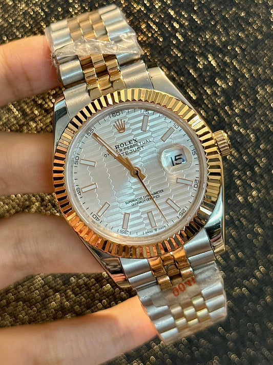 Rose Gold Two Tone White Dial Automatic